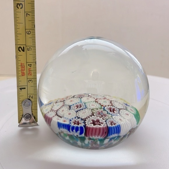 Millefiori Art Glass Paperweight Dome - Picture 7 of 8